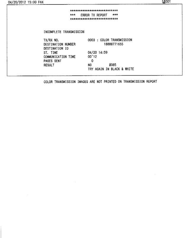 Fax page