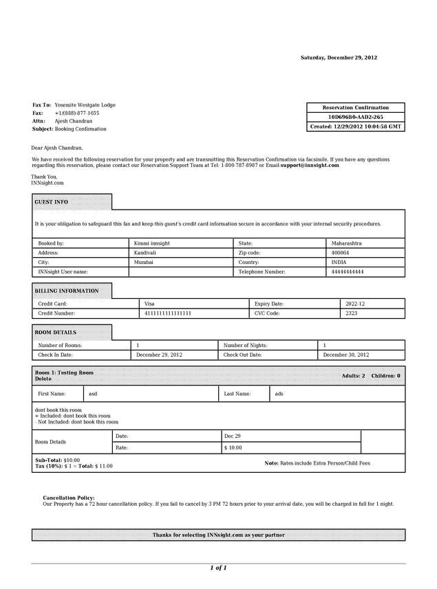 Fax page