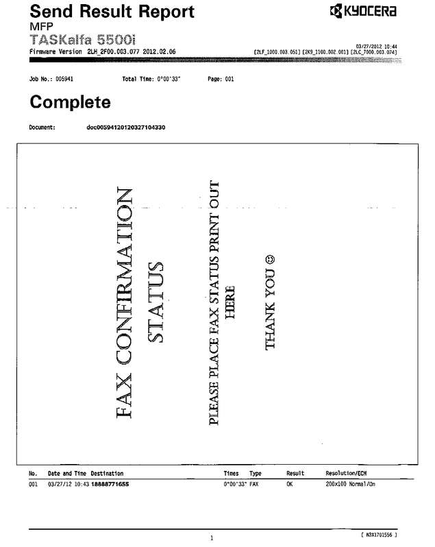 Fax page