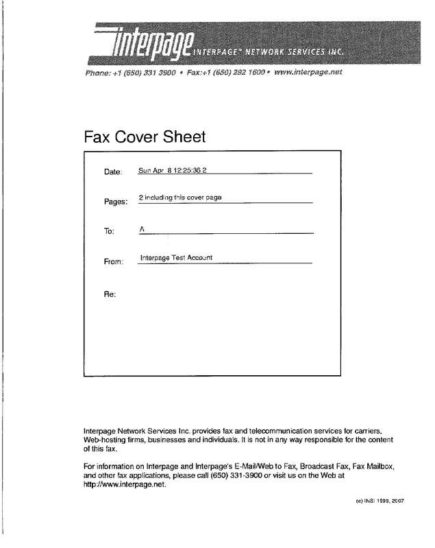 Fax page
