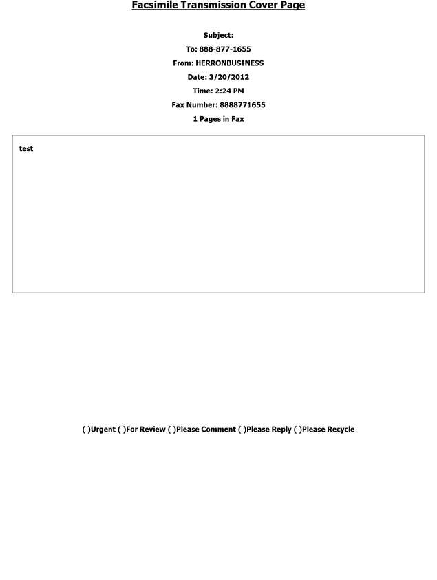 Fax page