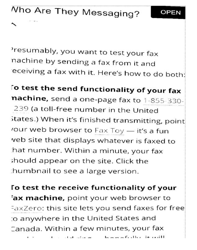 Fax page