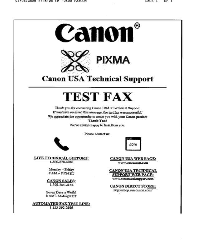 Fax page