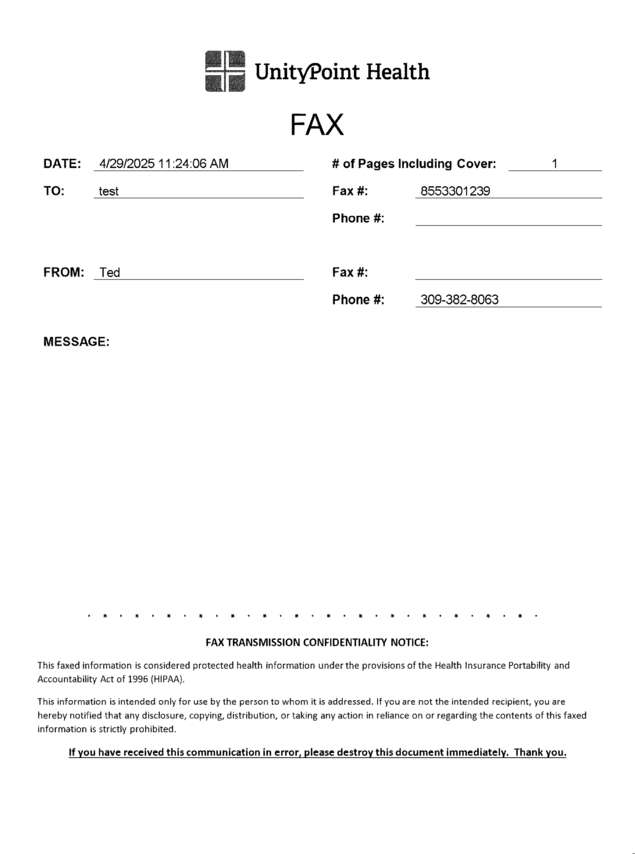 Fax page