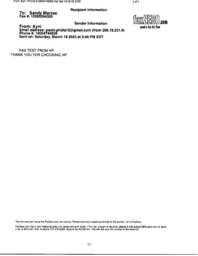 fax page