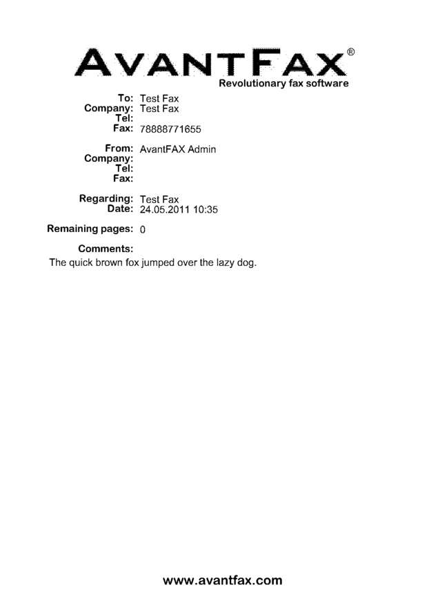 Fax page