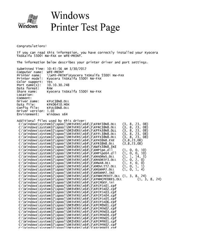 Fax page