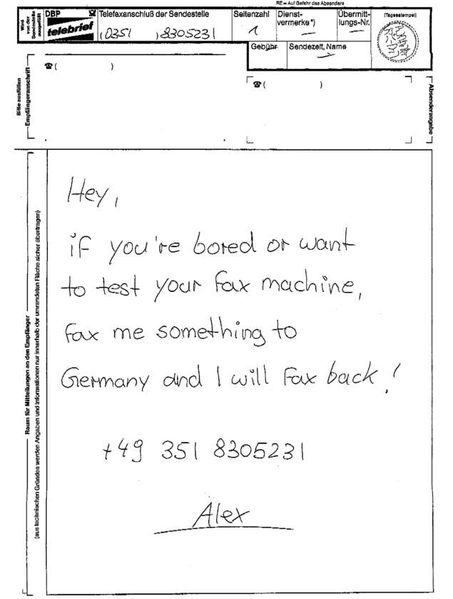 Fax page