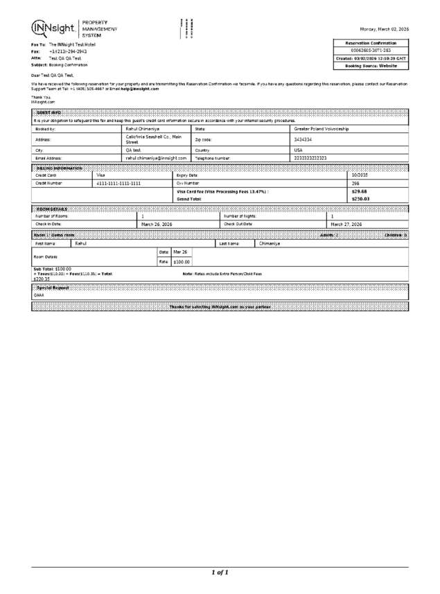 Fax page