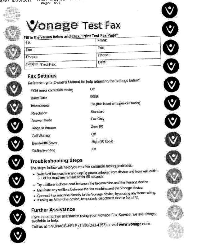Fax page