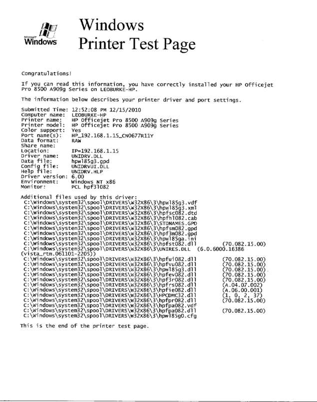 Fax page