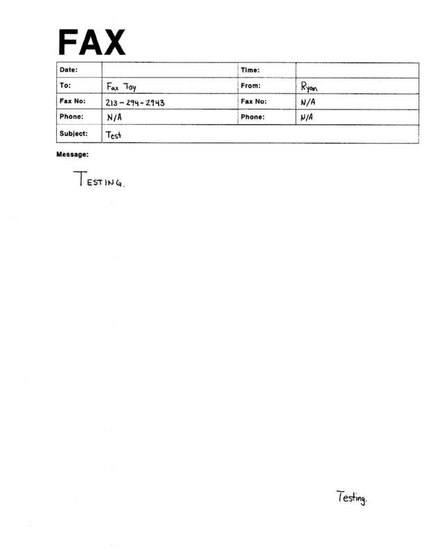 Fax page