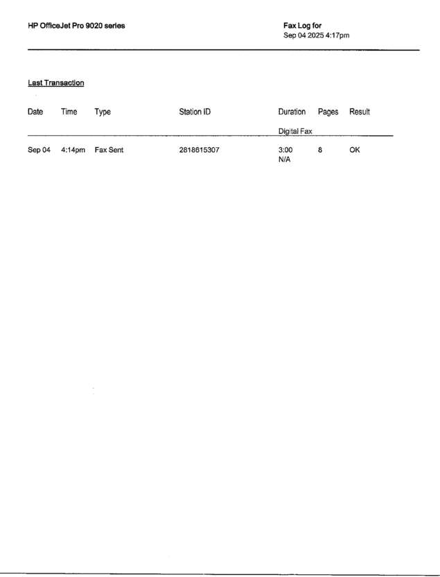 Fax page