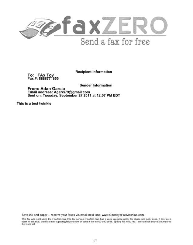 Fax page