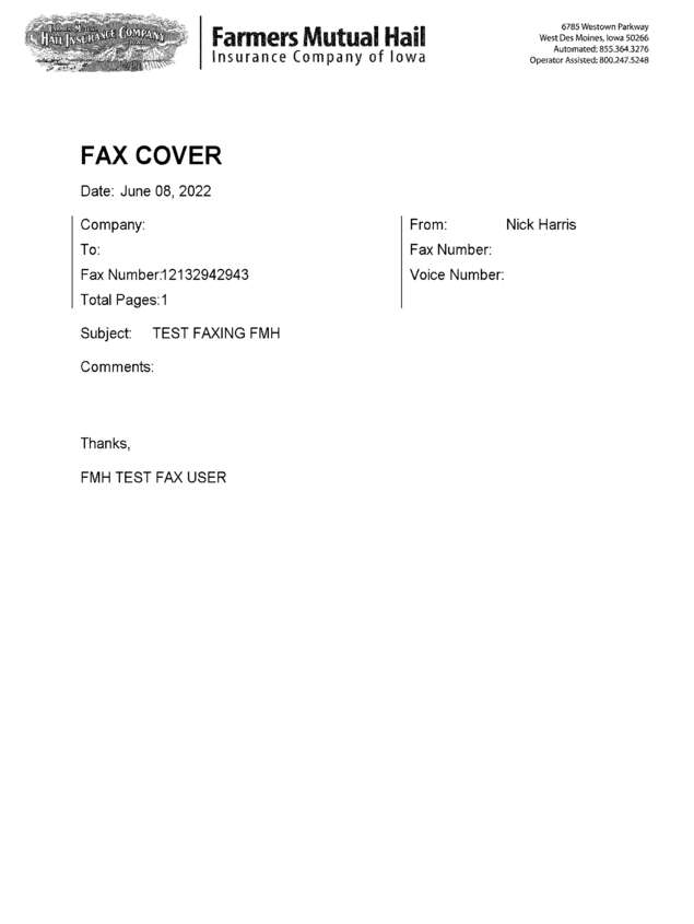 Fax page