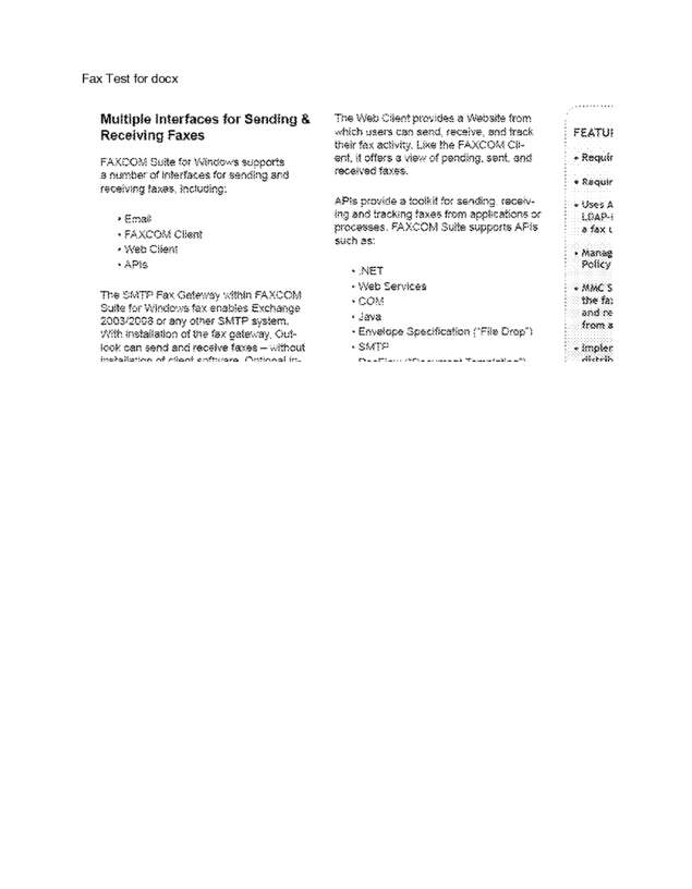 Fax page