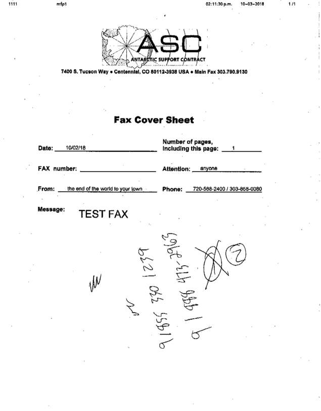 Fax page