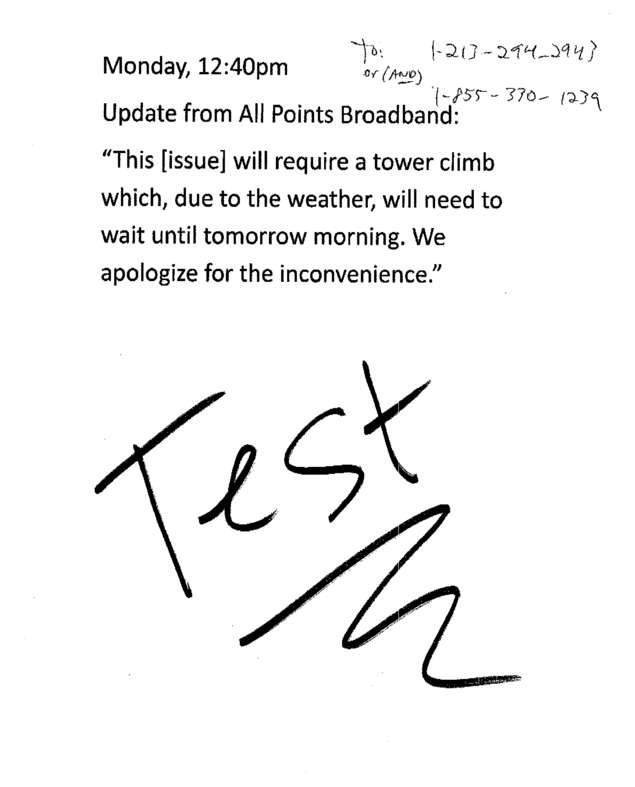 Fax page