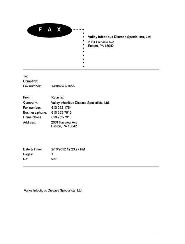 Fax page