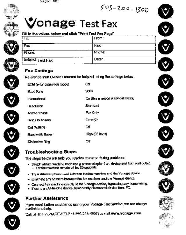 Fax page