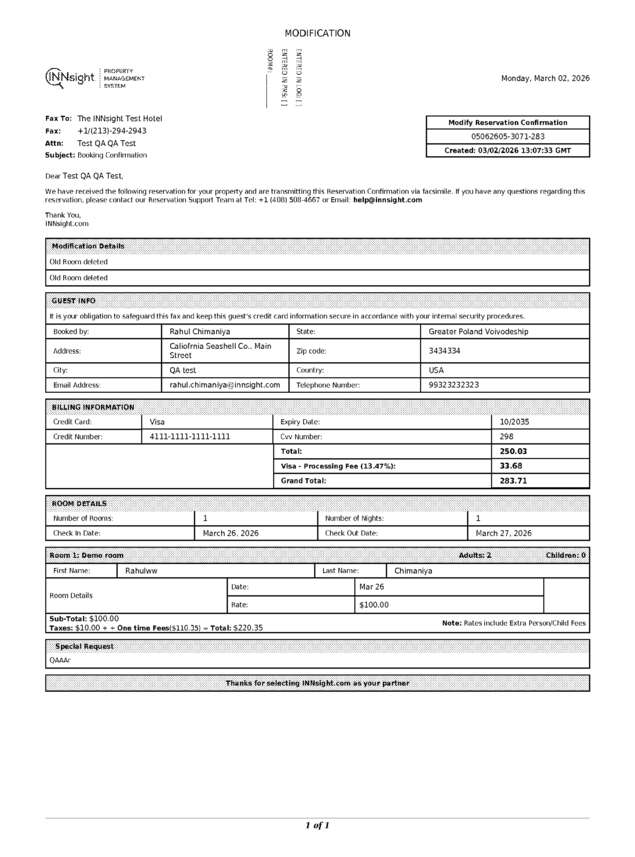 Fax page