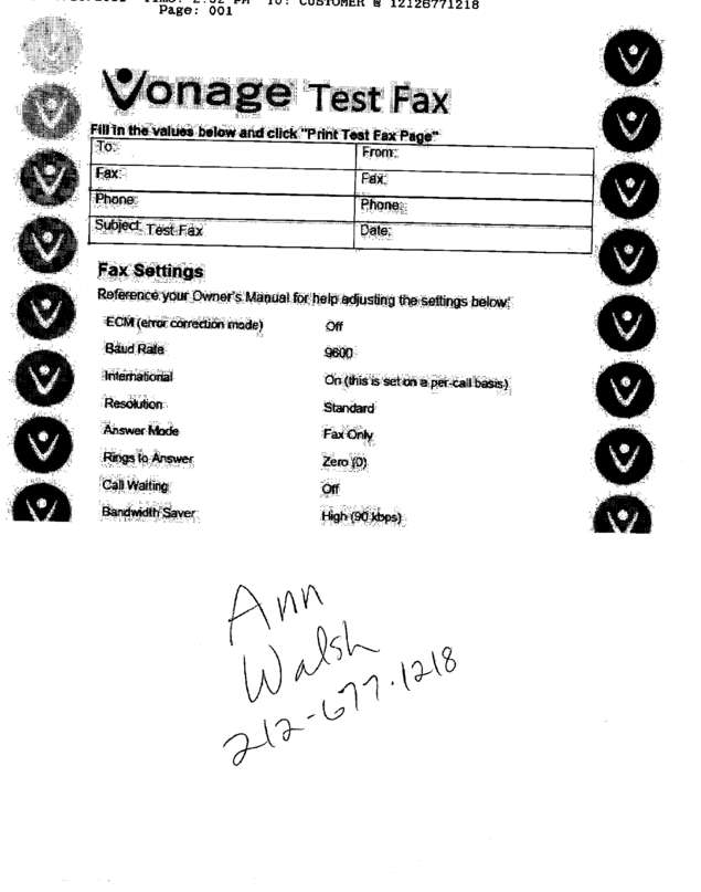Fax page