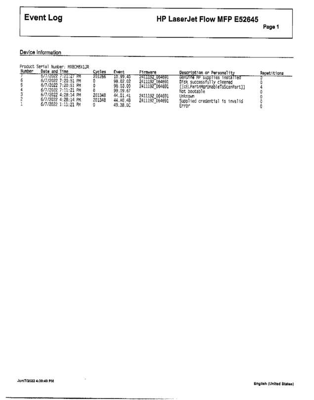 Fax page