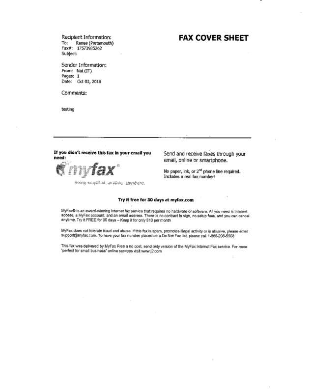 Fax page