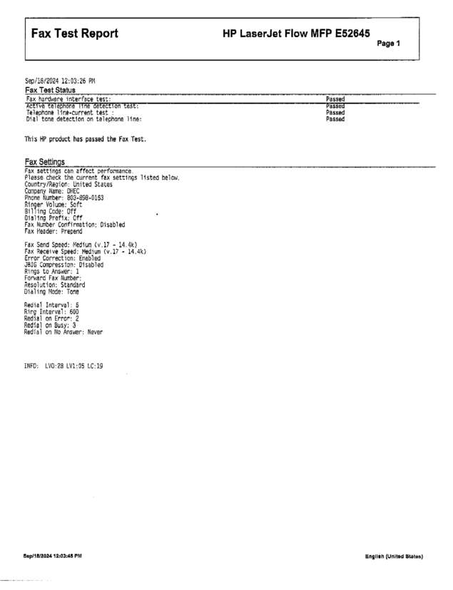 Fax page
