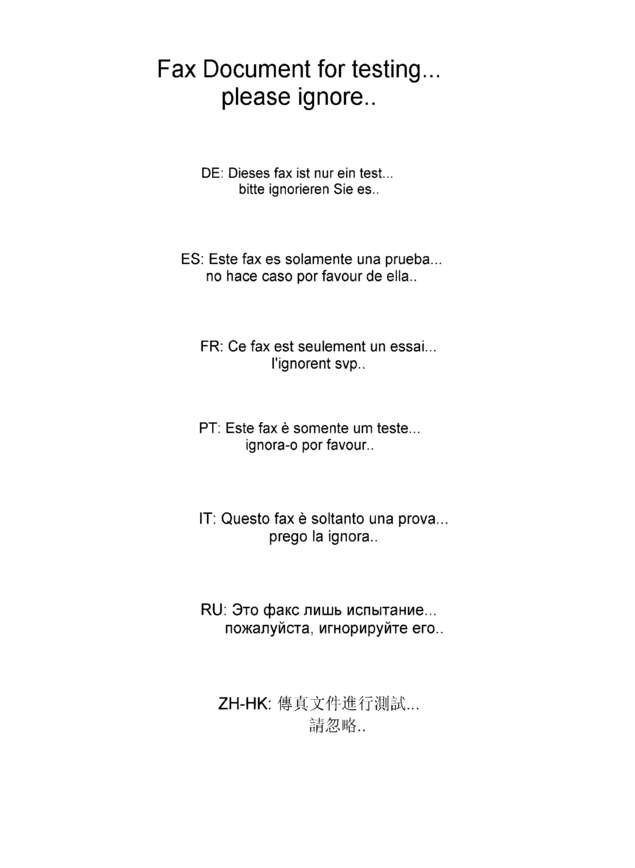 Fax page
