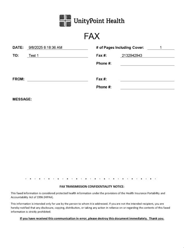 Fax page