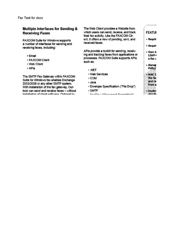 Fax page