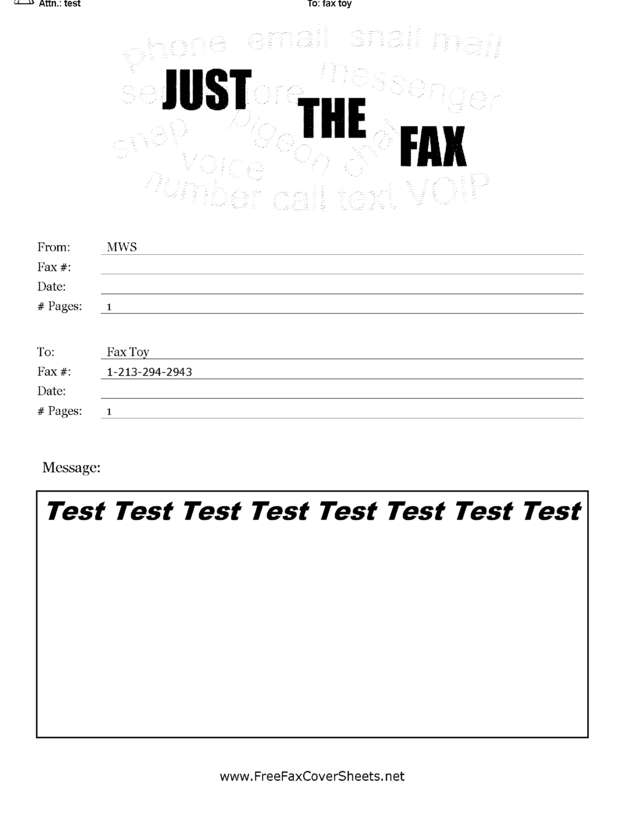 Fax page