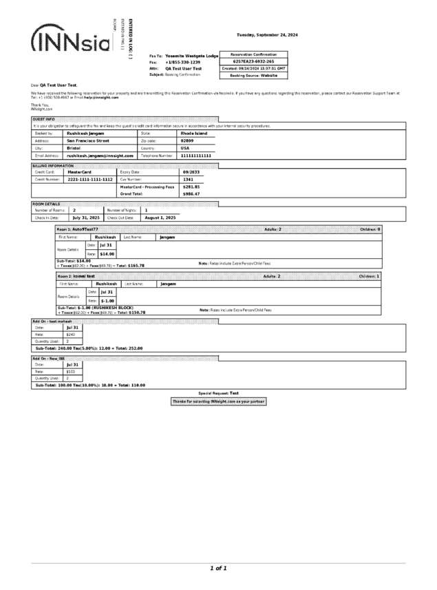 Fax page