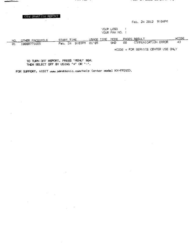 Fax page