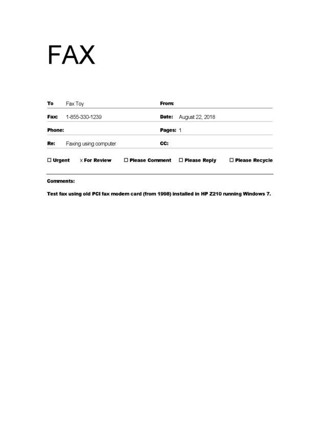 Fax page