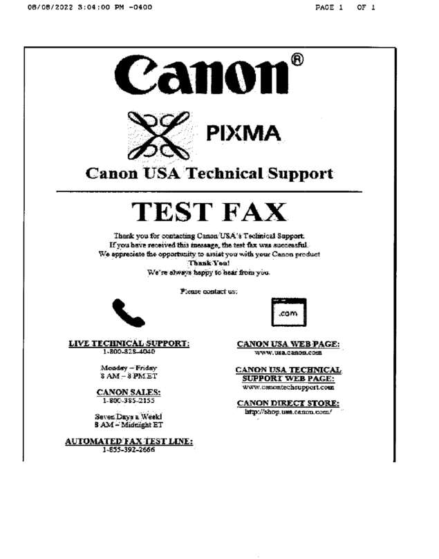 Fax page